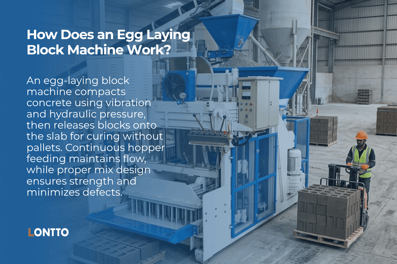how does an egg laying block machine work