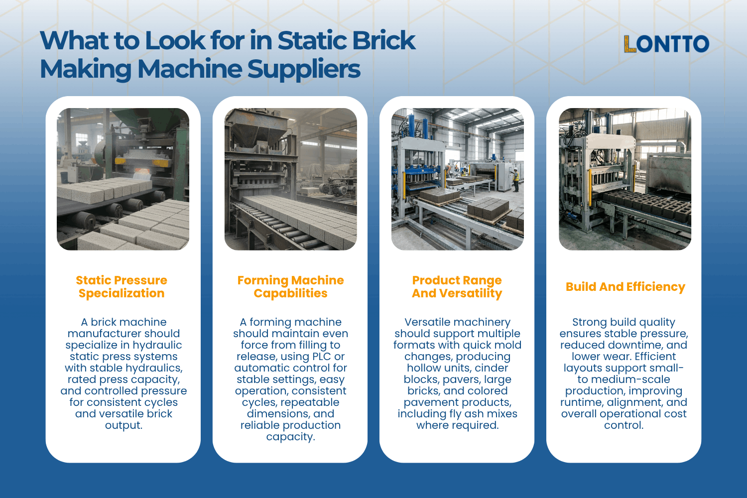what to look for in static brick making machine suppliers