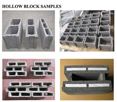 échantillons de blocs creux en béton