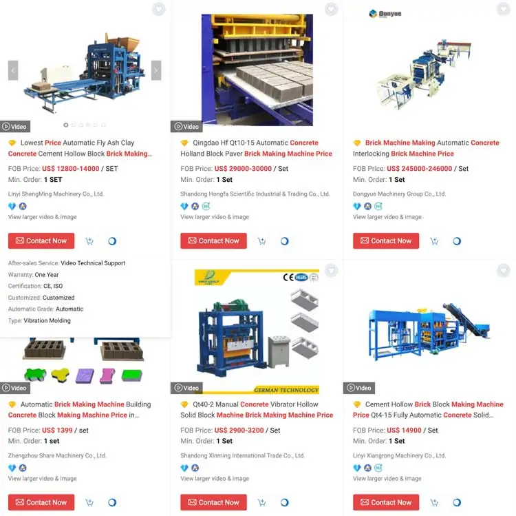 Machine à fabriquer des briques creuses - prix sur fabrication en Chine