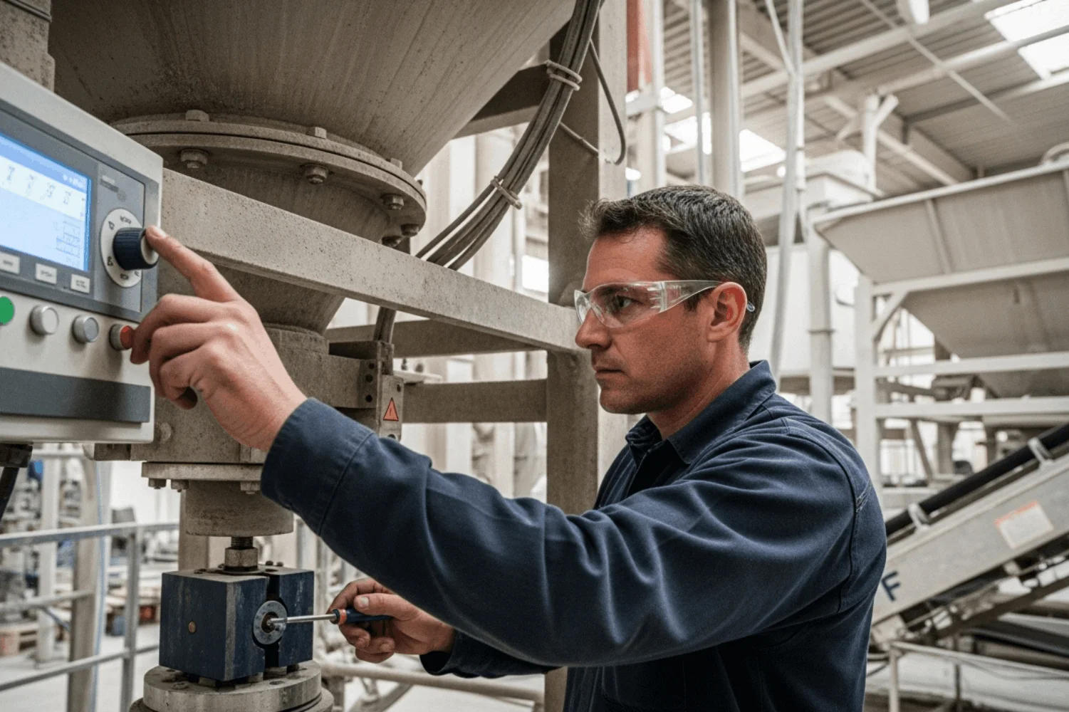 calibration procedure of concrete batching plant scales 