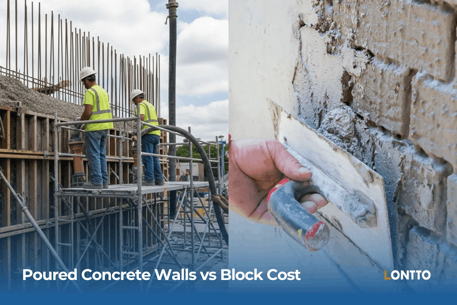 poured concrete walls vs block cost