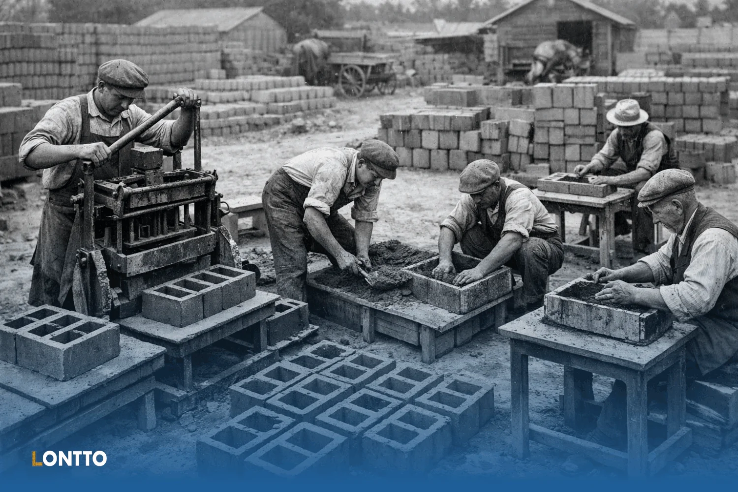 por qué de 1890 a 1900 se define la invención cuándo se inventaron los bloques de cemento